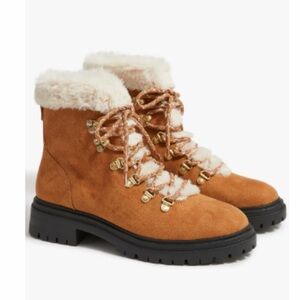 J. Crew Brown Fur-Lined Winter Boots